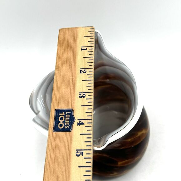 Figural Owl Art Glass Vase Multicolor Brown / White Copper Color Glitter Accents - Picture 10 of 10